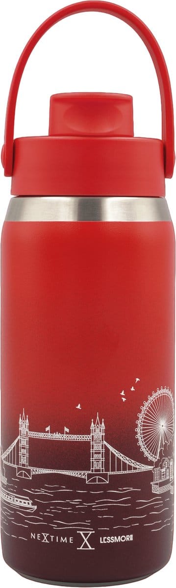 Thermische fles 473 ml (16oz)-95% gerecycled roestvrij staal-Royal Red 'Skyline Bottle LON 16'