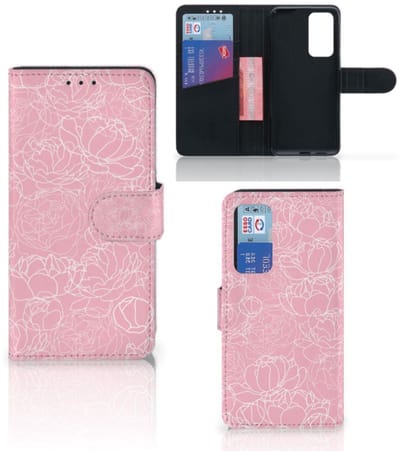 Huawei P40 Hoesje White Flowers