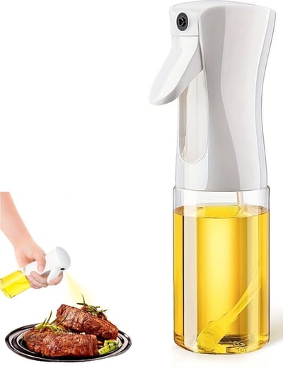 Livano Oliefles Met Schenktuit - Schenktuit Olijfolie - Navulbaar - Oliefles Met Pipet - Olijfolie Fles - Olie Dispenser - Oil Dispenser - Oil Bottle - 200ML - Spray - Wit