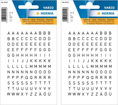 Stickers alfabet plak letters - 480x stuks - zwart/transparant - 5 mm - stickervel - letterstickers