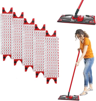 5 stuks Microvezeldoeken geschikt voor Vileda Ultramax XL vloerwissers - Dweildoeken - vervangende overtrek - extra brede dweilhoes - voor alle harde vloeren, vlekkenwerend - wasbaar - dweilpads