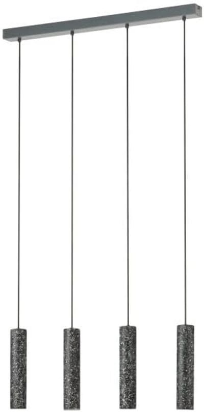 MENTALONA LED-hanglamp, antraciet terrazzo, voor woon- en eetkamer - Moderne designverlichting met vervangbare GU10-lampen, IP20, 4 lampen, 2 jaar garantie