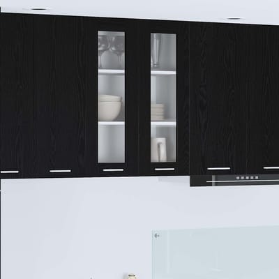 vidaXL - Hangkast - Zwart - Eiken - 60 - x - 31 - x - 80 - cm - Bewerkt - hout