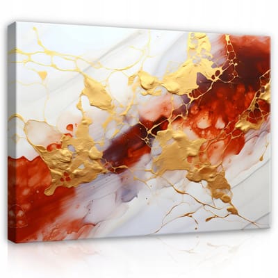WALLARENA - Canvas schilderij - 100x70 cm - abstract marmer ontwerp voor woonkamer en slaapkamer