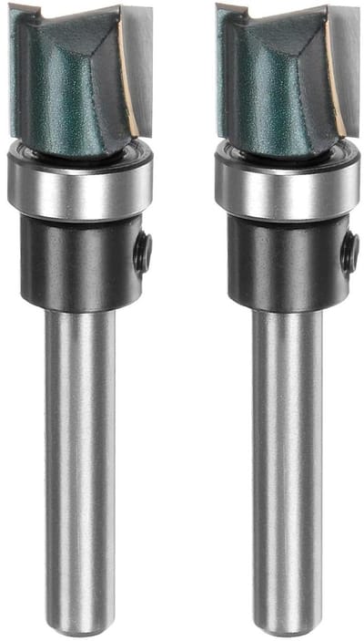 Patroonfrees Set - Rechte Frezen - Hout Bewerken - Bovenlager Geleider - 1/4 Inch Schacht - Zilverkleurig
