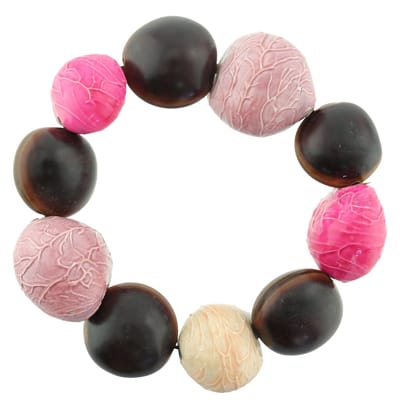 Behave - roze bruine kralenarmband - organisch - herfst of casual look