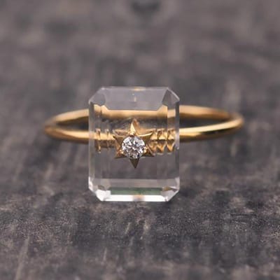 Originele Nieuwe Rechthoekige Ring met Diamanten Versiering, Unieke Opening, Verstelbaar, Elegante High-End Retro Dames Sieraden resizable black