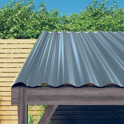 Dakpanelen - Metalen Platen - Dak Bedekken - Gecoat Staal - 12 Stuks - Grijs