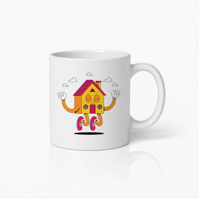 Schattige Blije Huis Mok – Leuk Cartoon Huis Ontwerp Koffiebeker voor Gezellige Momenten