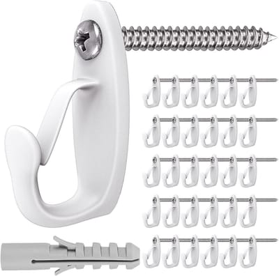 Kwaliteitsvolle Witte Pendant Hooks voor Makkelijk Ophangen van Decoraties en Verlichting - 30 Stuks