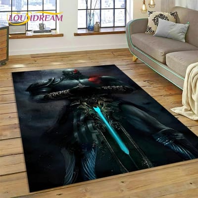 Jeux God of War Kratos Dessin Animé Tapis 3D pour Salon Chambre Décoration de Maison, Tapis de Sol Antidérapant Décoration pour Canapé Paillasson 40x60cm( 15x23in )