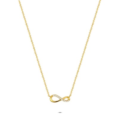 Twice As Nice Halsketting in 18 kt verguld zilver, infinity Goudkleurig 40cm+5cm