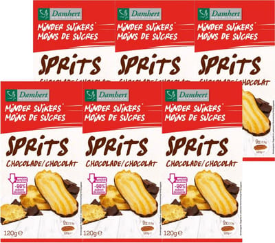 Damhert | Minder Suikers Sprits | Chocolade | 6 stuks | 6 x 120 g