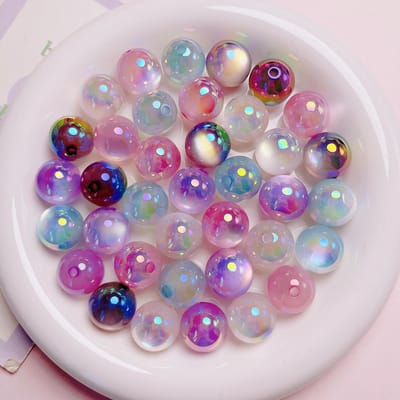 10 stuks/partij Trendy 16 mm Glanzende AB Kleuren Ronde Gumball Acryl Bubblegum Sieraden Kralen Voor Armband Ketting Oorbellen veelkleurig