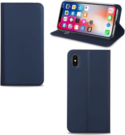 Apple iPhone X | Xs Hoesje Blauw met Pashouder