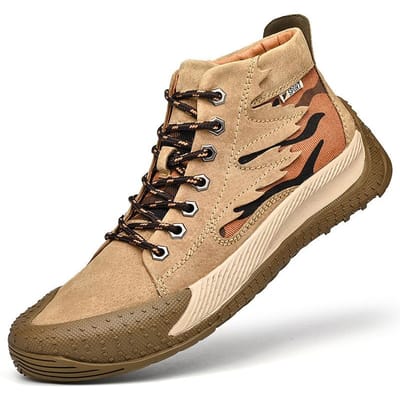 Lente en Herfst Herenschoenen Nieuw Echt Leer Heren Britse Stijl Alles-Passend Casual Mid-Top Leren Schoenen Trendy Buitensporten 45 bruin