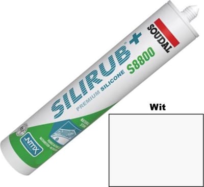 Soudal Silirub+ S8800 Natuursteen - Siliconekit - Speciaal voor Natuursteen en Sanitair - Kleur : Wit 310 ml