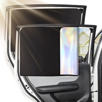 2 Stuks Zonnescherm auto baby - Zonnescherm Auto Zijruit - 80x50cm magnetisch achterruit zonnescherm - UV-bescherming - 10 magneten - auto zonnescherm - privacy schaduw - zomer raamisolatie - zwart