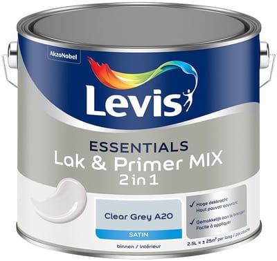 Levis - Essentials Lak & Primer Mix - Clear Grey A20 - Mengverf - 2,5 L