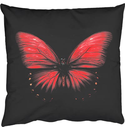Sierkussens - Kussentjes Woonkamer - 50x50 cm - Vlinder - Rood - Minimalistisch