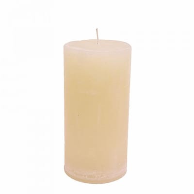Luxe gekleurde stompkaars in de kleur Off White 10 x 20 cm met wel 140 branduren