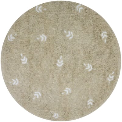 Puck Leaf Vloerkleed - 90 cm - Beige