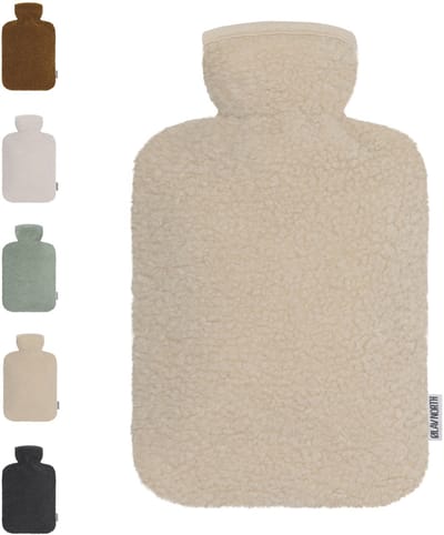 Ølav North – Kruik met Teddy Hug hoes - Incl geschenkverpakking - Tot 6 uur warmte - Warmwaterkruik - 1.8 liter – Sand Beige - Cadeau voor haar, vrouw, vriendin