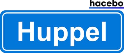Hacebo - Plaatsnaam Sticker - 29x10 CM - Huppel sticker - Verkeersborden sticker - grappige cadeaus - Huppel