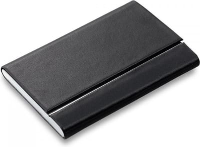 Philippi Design - Visitekaartjeshouder SLIM Metaal RVS Leer