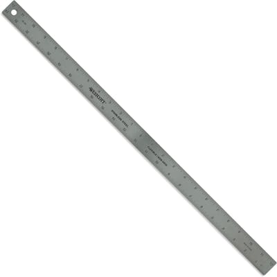 Metalen Liniaal - Meetlat - Nauwkeurig Meten - Nul-center schaal - 60 cm - Chroom
