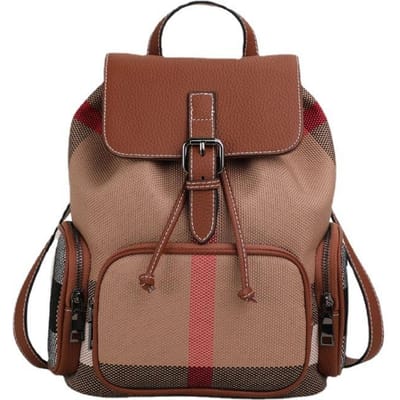 Sac à dos pour femme tendance, nouveau sac classique à carreaux avec sac à dos en cuir, sac à la mode pour femme