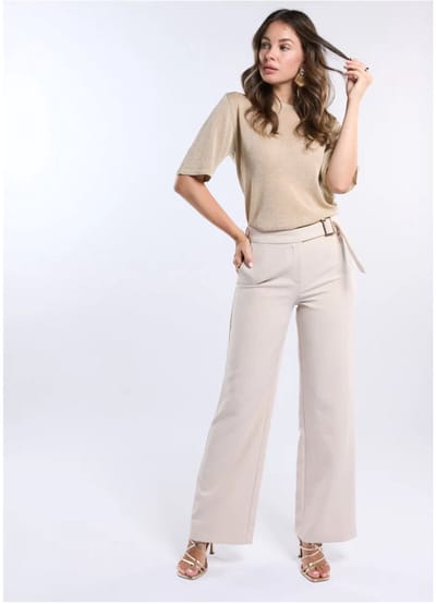 Freebird - Broek Beige Freebird Trouser Beige Lolani Buckle