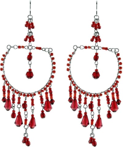 Behave - Statement oorbellen rood kralen - Gipsy avond stijl