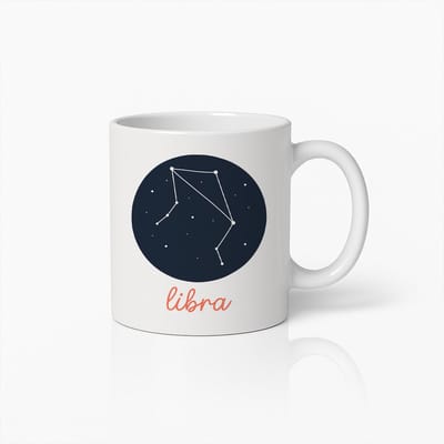 Weegschaal Sterrenbeeld Mok 330ml – Horoscoop Constellatie Koffiebeker – Astrologie Cadeau voor Weegschaal Liefhebbers