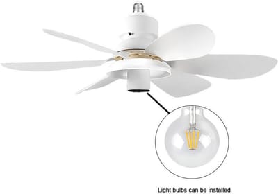 fan-Plafondventilator met ingebouwde verlichting en afstandsbediening; kleine, stille plafondventilator; 3 windsnelheden (lamp niet inbegrepen).