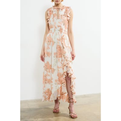 French Connection Elko Jaquard Flutted Midi Dress Ballet Pink Multi Taglia: 6 | Abiti Midi Outlet | Donna | Rosa