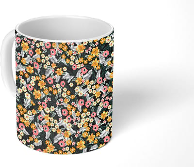 Mok - Koffiemok - Bloemen - Regenboog - Patronen - Mokken - 350 ML - Beker - Koffiemokken - Theemok