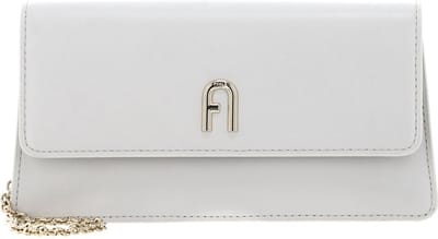 FURLA Leren Schoudertas Avondtas Diamante Mini Crossbody Marshmallow Lichtgrijs
