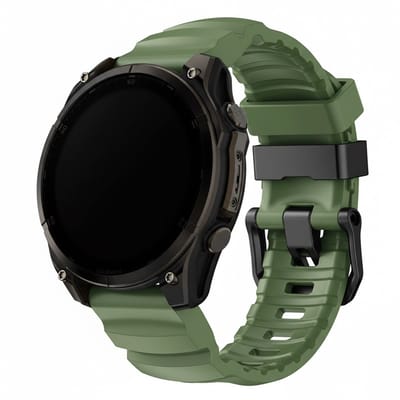 Siliconen bandje - geschikt voor Garmin Fenix 5 (PLUS) / 6 (Pro) / 7 (Pro) / 8 (47 mm) / E (47 mm) / Epix (Pro) (2) 47 mm / Approach S60/S62/S70 47 mm / MARQ / Instinct 1/2/3 (45mm) - army
