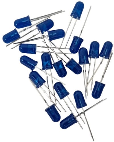 20 stuks 5mm blauwe LED diodes 3v 20mA- ronde verlichting voor elektronica - doe-het-zelf LED lampjes - knutsellampjes - 20 blauwe LED diodes