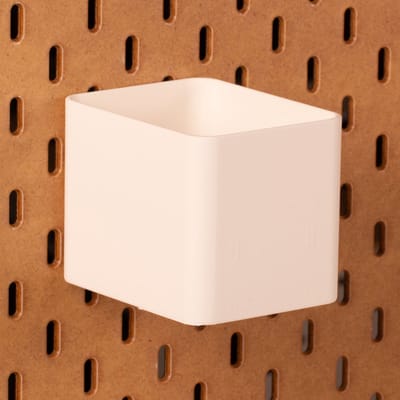 Standaard bakje voor Ikea Skadis pegboard 8x10x8 cm - Wit - Met tussenschotjes - Opberger