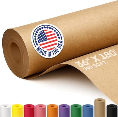 Grote bruine kraftpapier rol voor verpakken, verzenden en knutselen - 91,4 cm breed
