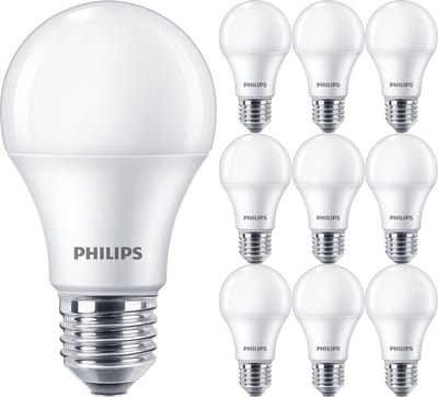 PHILIPS - LED Lamp E27 10 Pack - Corepro LEDbulb E27 Peer Mat 10W 1055lm - 840 Natuurlijk Wit 4000K | Vervangt 75W