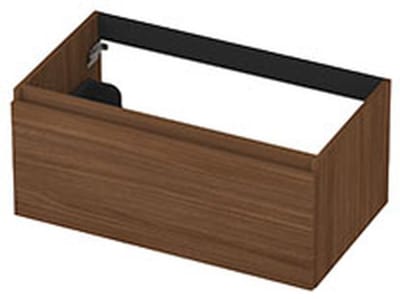 INK - Onderkast 1 Lade Greeploos met Houten Keerlijst - 800x450x350 Mm - Warm Walnoot