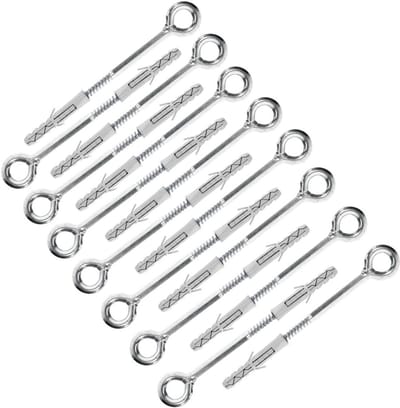 Bevestigingsset Oogbouten - Steigerhaken Muurankers - Stevige Verankering - Antirotatie Ontwerp - 12 x 210 mm - Verzinkt Staal