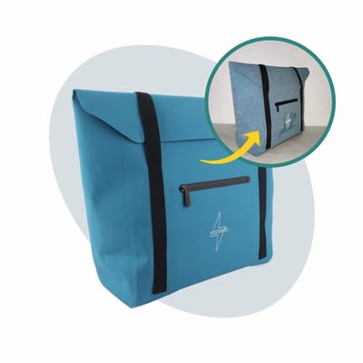 Voltano Shopper Enkele Fietstas - Reflective Blauw - 22-27 Liter - Waterdicht