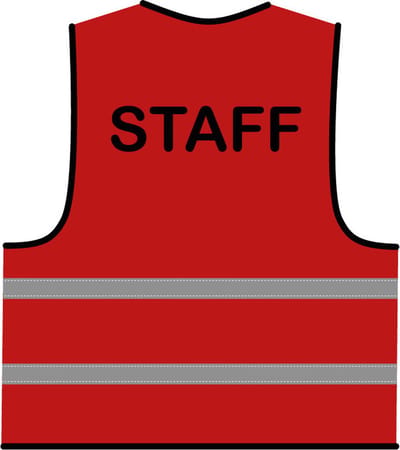 Staff hesje rood