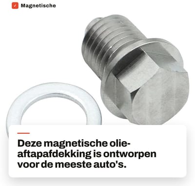 Dailygoods - Magnetische Olie-Aftapafdekking voor Auto's met M12 x 1,5 Schroef