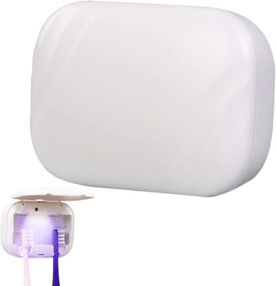 Tandenborstel Reiniger - UV Licht Hoes - Hygiënisch Thuis - Automatische Inductie - 10x8x5 cm - Wit