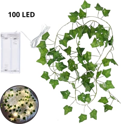 Livano Klimop Slinger - Met Led Lichtjes - Met Lichtjes - Klimop Kunstplant - Plant Slinger - Hangplant Kunstplanten - Fairy Lights - String Lights - Bedroom - Nep Klimop - 10M